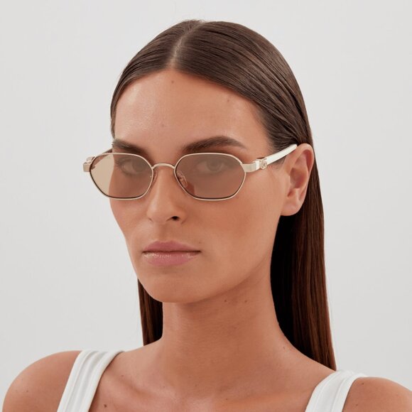 Gucci Women Sunglasses Gold Ivory Pink Geometric GG1593S 0002 BRAND NEW - Picture 10 of 10